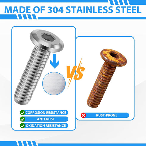 TROPUNAIL 1/4-20 1'', 304 (50-Pack) Hurricane Shutter Screws X Stainless Steel Sidewalk Bolts, Rust-Resistant