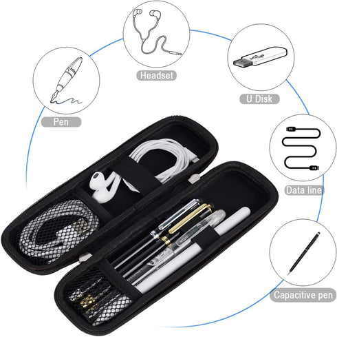 iDream365 Small Pencil Case Holder for Pencils, Hard Pen Case for Executive Fountain Pens, Ballpoint Pens - Black