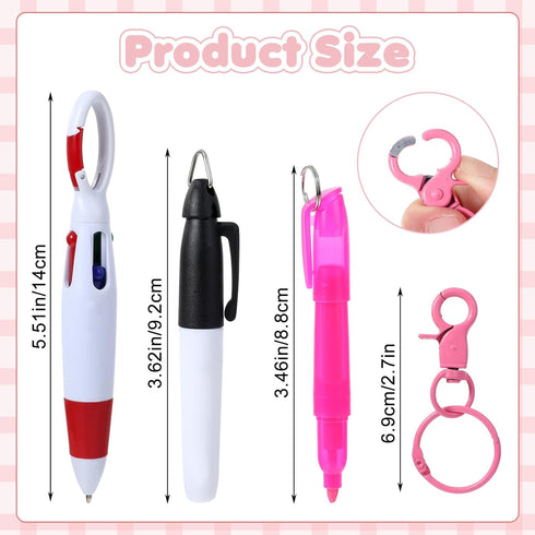 Sibba Nurse Pen Set - Mini Highlighter, Nurse Pen Badge Marker with Nursing Keychain Clip, Pink Correct Supplies