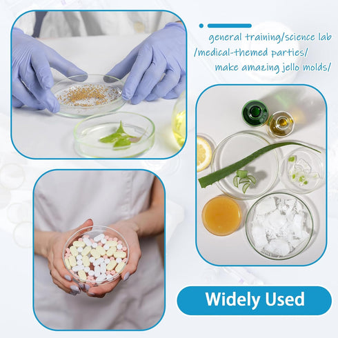 30Pack 90 x 15mm Plastic Petri Dishes, Culture Dishes with Lids for School and Laboratories