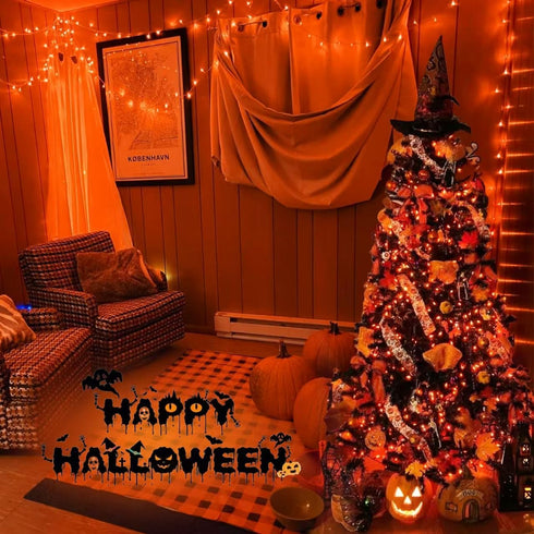 165ft 500 8 YEGUO LED String Lights Outdoor Waterproof, Orange Christmas Lights Indoor, Green Wire Twinkle Tree Light