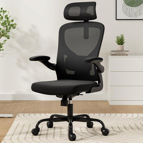 Ergonomic Office Chair, Home Office Desk Chair with Headrest, High Back Computer Chair with Armrests and Adjustable