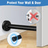 Door Stop, 5 Inch Long Black Cylindrical Door Stoppers with Rubber Bumper Tip, 2 Pack
