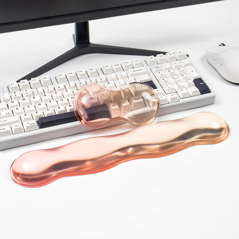 Set 60%/68%/75%, Gel Keyboard and Mouse Wrist Rest Clear Orange Wrist Rest for Computer Keyboard Keyboard Cushion