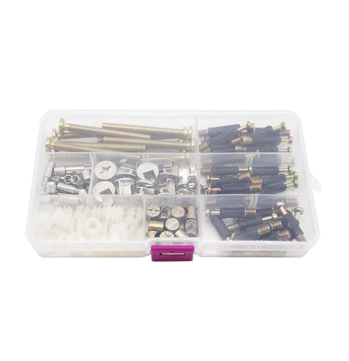 binifiMux 90pcs Crib Screws Furniture Cam Lock Connecting Screws Nuts Assortment Kit for Cabinets, Chairs, Boards,