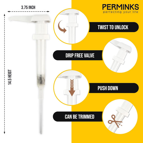 1 Gallon Pump Dispenser for Shampoo, Detergent, Lotion & Body Wash - Liquid Dispenser Pump for 4 Pack