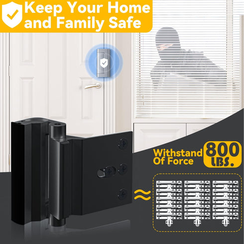 800 lbs 8 2 Pack, Rerishom Door Lock Withstand for Inward Swinging Door, Door Reinforcement Lock with Screws to Prevent