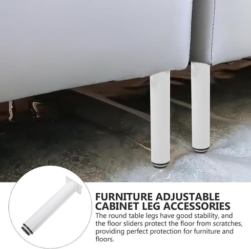 2pcs Hemobllo Adjustable Metal Sofa Legs Furniture Support Feet with Floor Protectors Folding Iron Cabinet Table Legs
