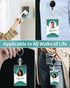 Pawfly 2 Pack Vertical 2-Card Badge Holder, Hard Transparent PC Case Protector with Retractable Badge Reel Clip