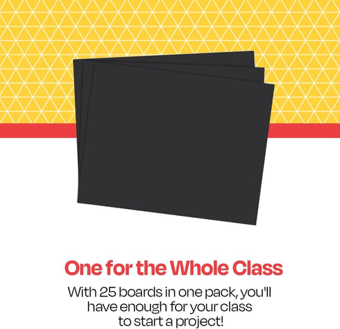 School Smart Black Railroad Poster Board Paper, 22 x 28 Inches, 6-Ply, Pack of 25