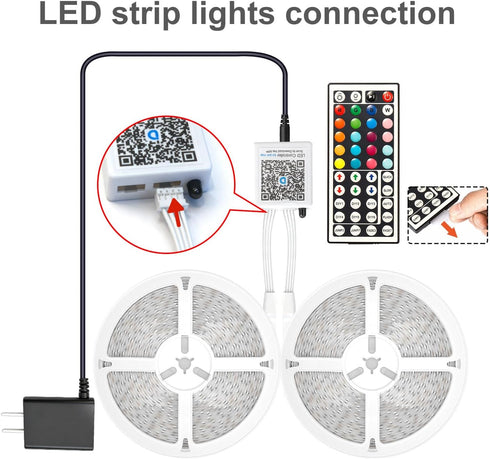 200 (2 100ft) DAYBETTER Led Strip Lights ft Rolls of Smart Led Light Strips with Remote and App Control, RGB Music Sync