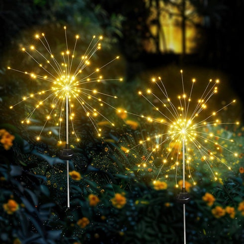 Aureate Horizon Solar Garden Firework Lights Outdoor Waterproof, 2 Pack Solar Lighting with 8