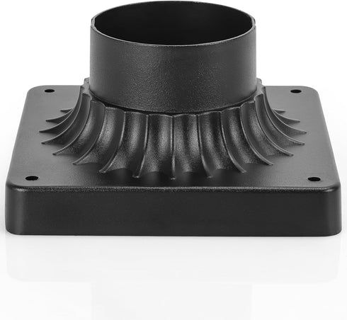 3.0" 2 Pack Lighting Outdoor Post Light Mounting Base OD Heavy-Aluminum Pier Mount Adapter in Black Finish for Deck
