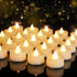 Homemory 12Pack Flameless LED Tea Lights Battery Operated, 200+ Hours Electric Fake Candles for Votive, Halloween,