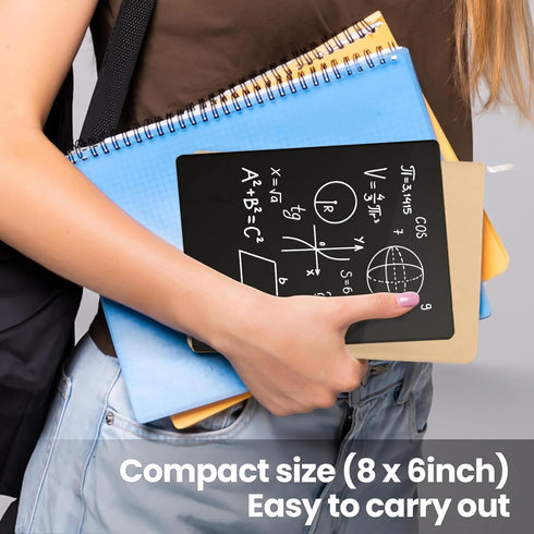 Clear Acrylic Dry Erase White Board 8"x6", Portable Frameless Desktop Message Board with Magnetic Stand