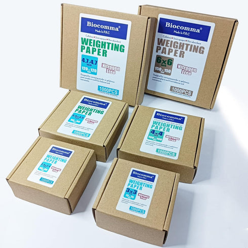 4x4 inches Cellulose Weighing Paper Sheet, Nitrogen Free, Non-Absorbing, High-Gloss (1000 Pcs)
