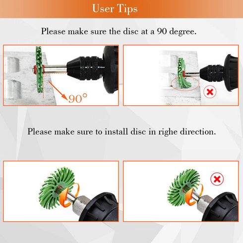 Radial Bristle Disc, GOXAWEE 66Pcs (1") Detail Abrasive Brush Kit for Rotary Tool, Mixed Grit 80# 120# 220# 400# 600#