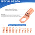 260Pcs Copper Wire Lugs, Battery Cable Ends AWG 2 4 6 8 10 12 Gauge Wire Connectors with Heat Shrink Set