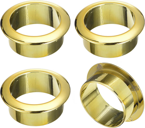 uxcell 4Pcs 1-3/8 inch(35mm) Gold ABS Cable Hole Cover for Office Desk Wire Cord Organizer