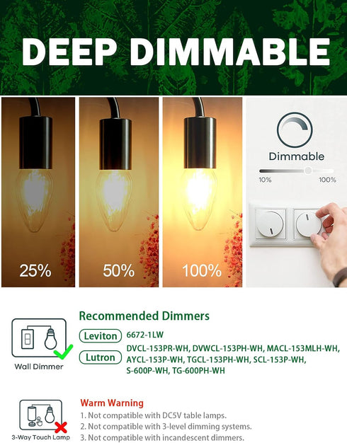 F15 6W E26 Bulb, 60 Bulb 2700K, Bulbs 4 Pack LED Equivalent Watt LED Light Soft White Vintage Edison for Front Porch