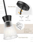 1-Light 5HZG107MIL Modern Pendant Light, HWH Adjustable Hanging Lighting for Kitchen, Living Rooms, Bedrooms, Black