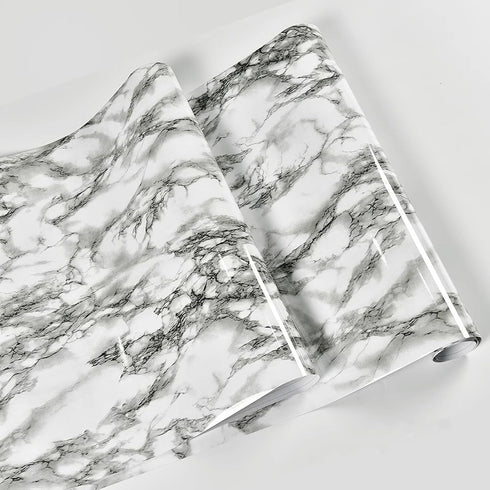 32.8ft Countertops 16"x394") Yancorp White and Black Contact Paper Easily Removable Black and White Marble Wallpaper