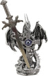 Ebros Gift Legendary Silver Dragon Guardian of The Celtic High Cross Letter Opener Figurine Sculpture