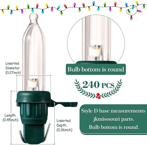 240 Bulb Bulb Bulb) Remagr Pcs Christmas LED Replacement Mini Wide Angle LED Xmas LED Tree Light Outdoor String Light