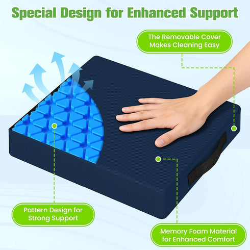 TranquilZone Tailbone Seat Cushion for Office Chairs, Memory Foam Chair Cushion with Patterned Core for Even Support