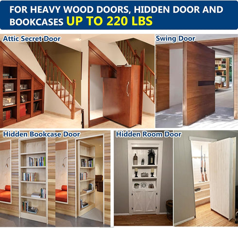 360 Heavy Duty Pivot Hinge for Wood Door - HBL' Stainless Steel Hidden Door Hinge for Secret Door, with Degree