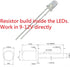 50pcs 12V 3mm White LED 9V Gauge Cluster Instrument Light Emitting diodes(White Blue Green Yellow red, Optional in Listing) 0.06 watts by Bowerful