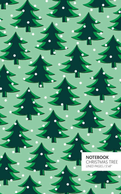 Christmas Tree Notebook, Light Green Edition, Fun Notebook with 96 Ruled/Lined Pages, 5x8 Inches