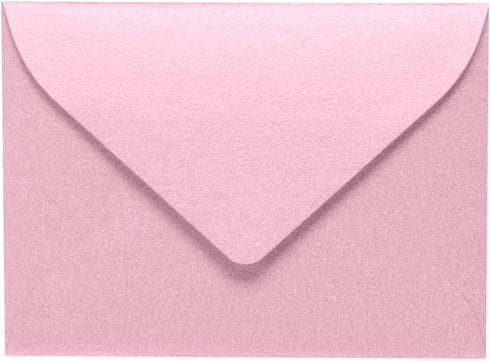 LUXPaper #17 Mini Envelopes | 2 11/16" x 3 11/16" | 50 Qty Rose Quartz Metallic 80lb. Text