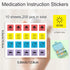 YEWROXY 200 3/4 Inch Medication Instruction Stickers, Pcs Morning Noon Evening Bedtime Medicine Reminder Stickers Label