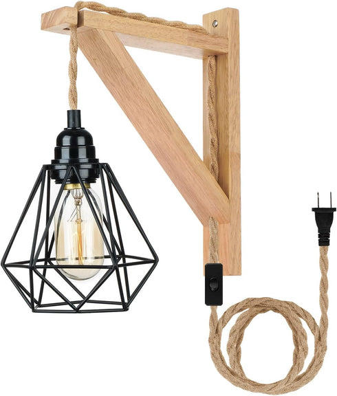 Frideko Hanging Lamps that Plug into Wall Outlet - Wall Lamp with