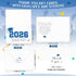 Motipuns 100 Sets 2026 Blue Graduation Thank You Cards with Envelopes and Stickers Pre-printed Message Bulk