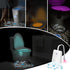 LAVAED 2 Pack Toilet Night Lights - 16 Color Changing, Motion Sensor Activated LED Projection Nightlight