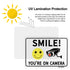 2 Pack Smile You're on Camera Video Surveillance Sign, 10"x7" Rust Free Aluminum Metal Warning Sign, Waterproof