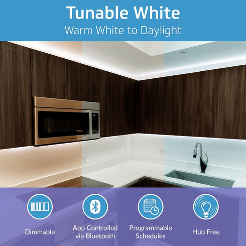 2M Programmable Dimmable 6.6 CLEANLIFE TrueColor Smart LED Strip USB Tape with Bluetooth Control App-Controlled & Warm