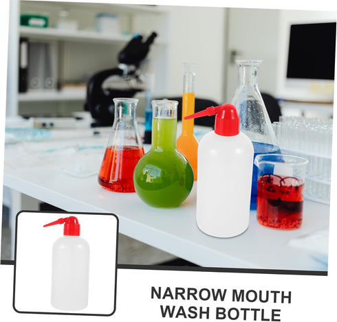 2 SOLUSTRE pcs Narrow Mouth Wash Bottles with Graduated Scale Plastic Laboratory Washing Bottles with Angled Head