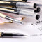 Chinco 12 Pieces Black Gel Ink Pen, 0.35 mm Extra Fine Japanese Stationery for Office School Supply