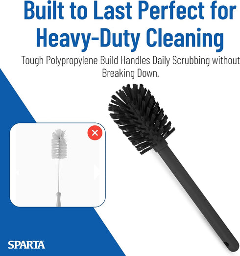 12 Inch SPARTA Bottle Brush with Polyester Bristles and Plastic Handle, Color Coded, Large Round Head Cleaner