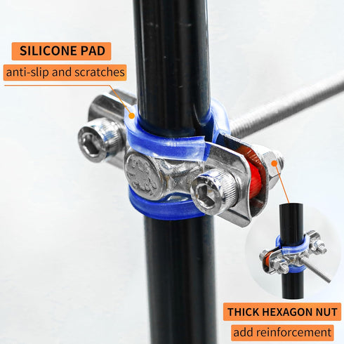 2PCS 304 Stainless Steel Wall Mount Pipe Supports, Adjustable Pipe Strap Clamp for OD Pipe 32-34mm