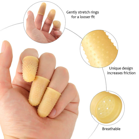 SATINIOR 24 Pieces Rubber Finger Covers for Money Counting, Writing, Sorting, Protectors for Hot Glue Tasks