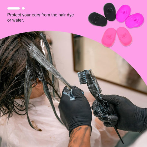 3 MAGICLULU Pairs Hairdressing Ear Covers Silicone Ear Protectors for Hair Dyeing Salon Use Waterproof Anti-Dyed