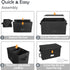 Vinyl Record Storage Box for 7"/45 RPM LPs, Black Case Holds up to 80 Albums, Collapsible File Folder Organizer
