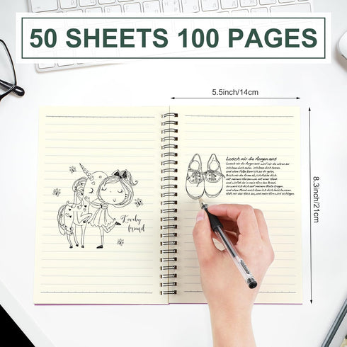 Yahenda Spiral Notebook Bulk, A5 College Ruled Journals, 8.3 x 5.5 Inch, Thick Paper Notebook for Christmas Office