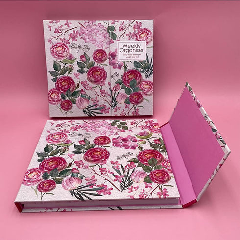 Cute Weekly Organiser Self-Stick Notes, Mini Sticky Note Tab, Pastel Memo Pad Set, Colored Printing with Rose Shapes,
