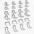 INCLY 24 Pack Heavy Duty Large Black Pegboard Hooks, 1/4 Inch Utility Hook Accessories for Hanging Tools
