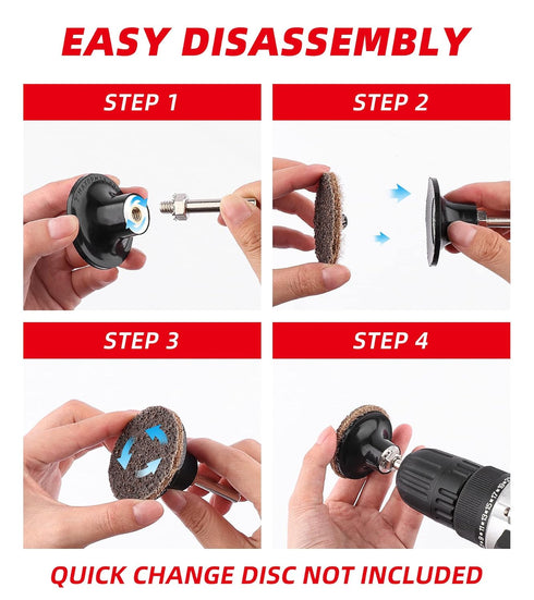 2 Inch Shank-2 Pack, (2) Disc Pad Holder with Die Grinder Sanding, Quick Change Medium Disc Attachments for Polishing